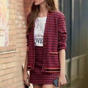 SANDRO Paris Red Tweed Set